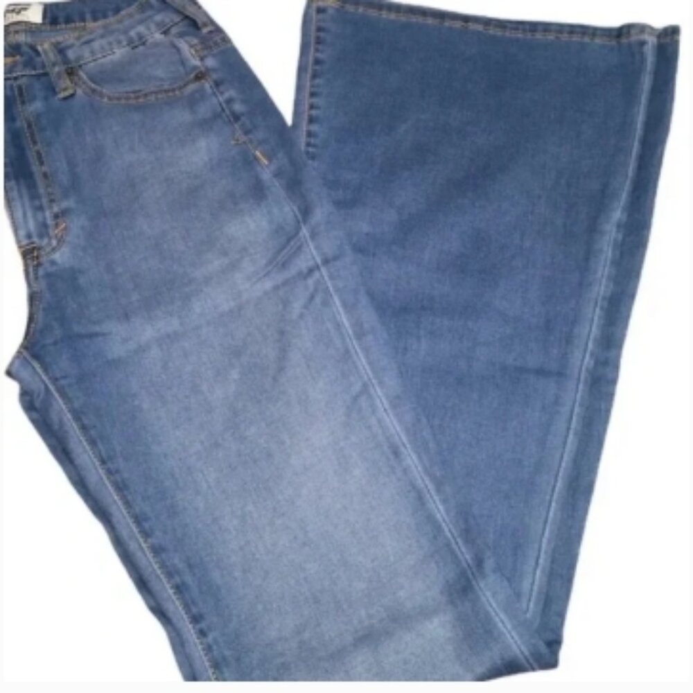 Tokyo Darling | Super High waisted bell bottom blue jeans